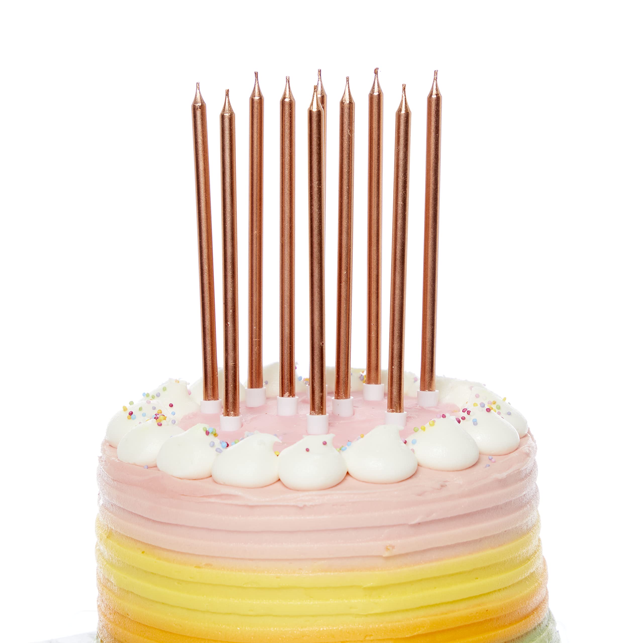 amscan 9911570 Tall Candle MET Rose Gold