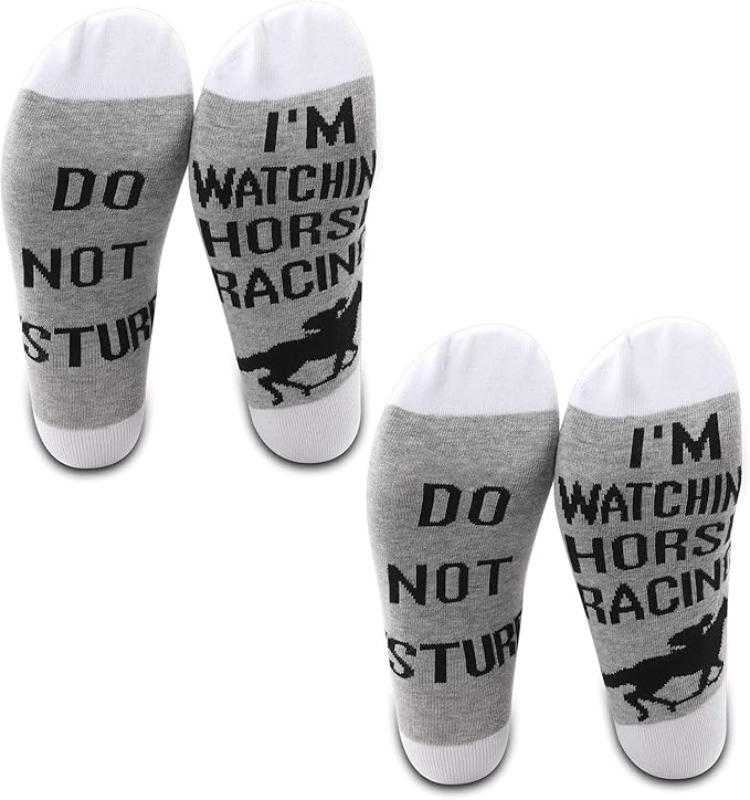 PXTIDY Horse Racing Socks Do Not Disturb I'm Watching Horse