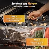 VonHaus Charcoal BBQ XL Portable Grill with Warming Rack & Smoke 2 in 1 view 5