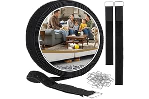 MYLIFESION 32.8FT Sectional Couch Connectors to Make Sectional Stay, Hook and Loop Straps for Sliding Sofa, Easy to Cut & Install, No Tool Required, with Metal Buckles