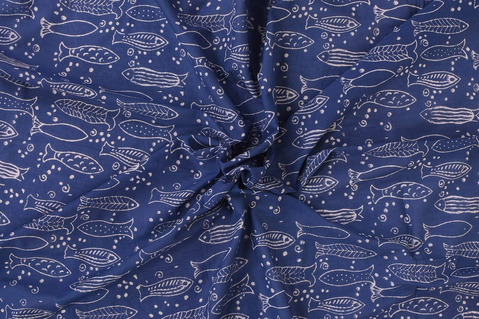 Trade Star100% Cotton Fabric for Sewing 3 Yard Hand Block Printed Fabric Crafting Dressmaking Running Natural Dye Sanganeri Indian Floral Print Textile