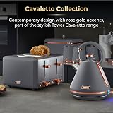 Tower Cavaletto 4-Slice Toaster Defrost Reheat 1800W Grey Rose Gold view 3
