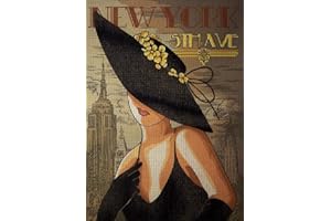 Hudemas Needlepoint Kit Printed Tapestry Canvas and Threads 10x14 inches (612 New York)