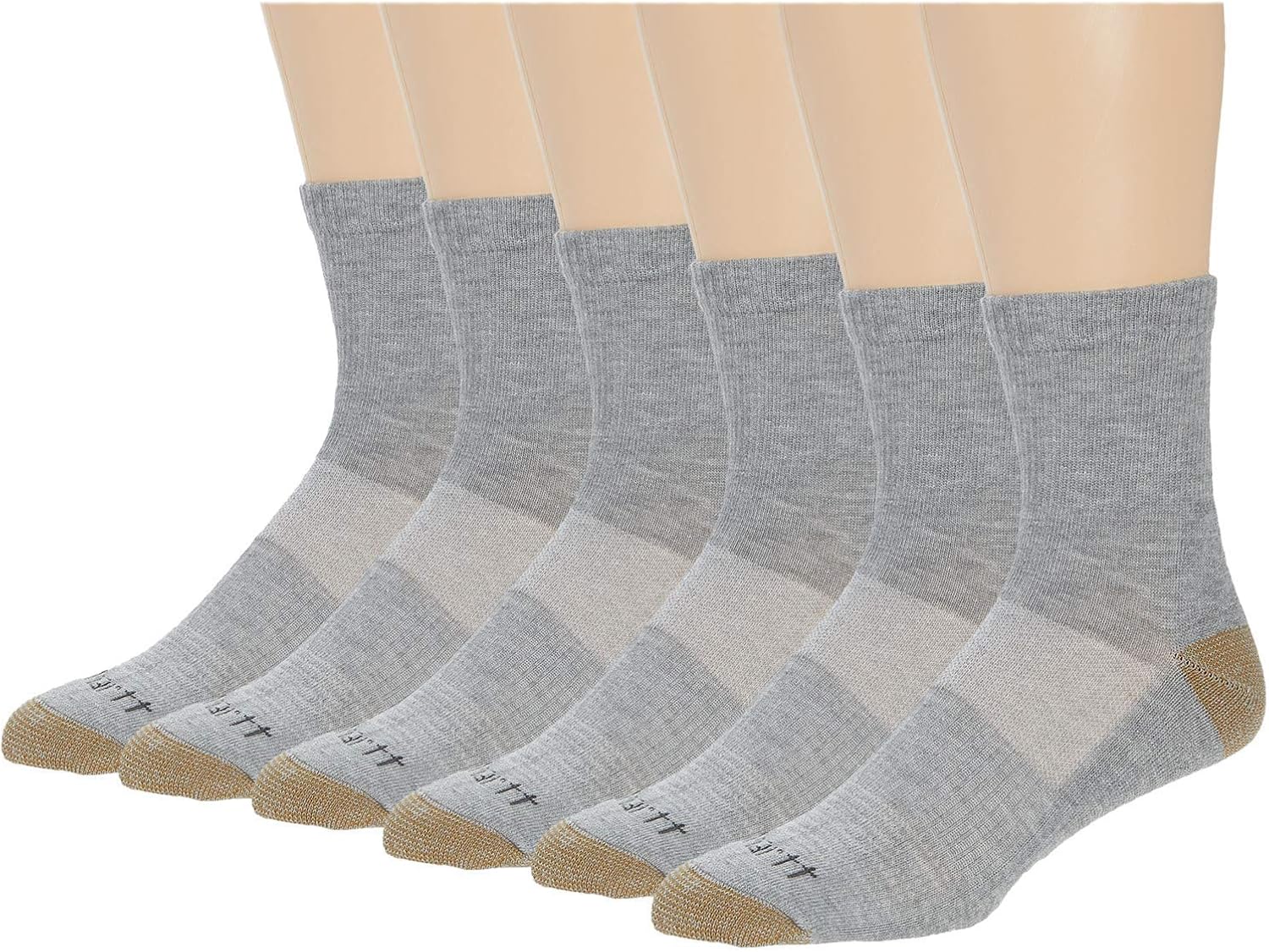 Carhartt All Season Cushioned Quarter Socks 6Pack Gray XL