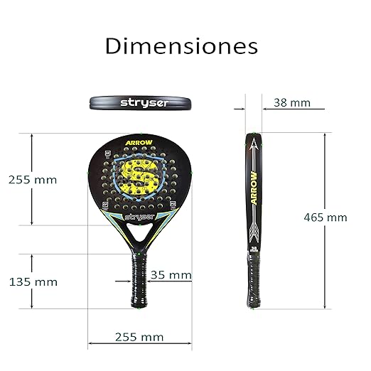 Stryser Pala de Padel para Hombre con Funda y Overgrip Empuñadura Comfort