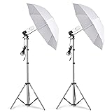 EMART Photography Umbrella Lighting Kit, 400W 5500K Photo Portrait Continuous Reflector Lights for Camera Video Studio Shooti