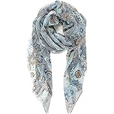 MELIFLUOS DESIGNED IN SPAIN Scarf for Women Lightweight Paisley Fashion for Summer Fall Scarves Shawl Wrap