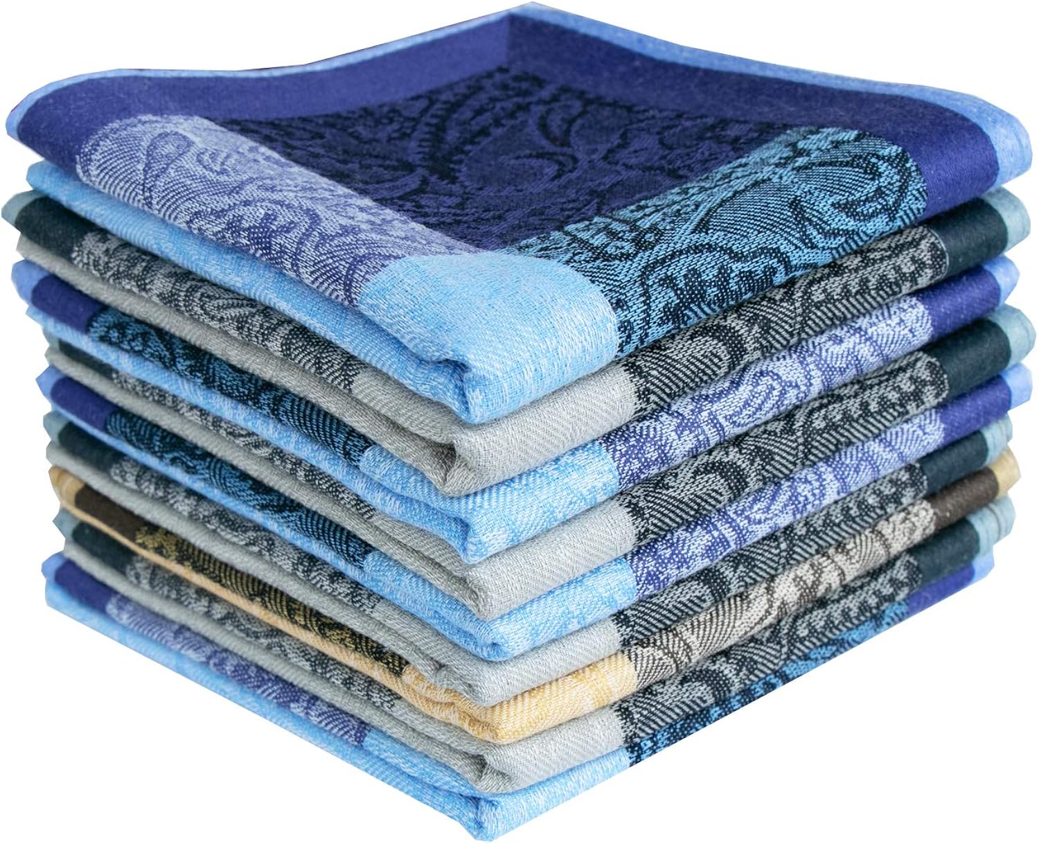 Mens 100 Cotton Handkerchiefs Fashion Paisley Assorted Hankies at