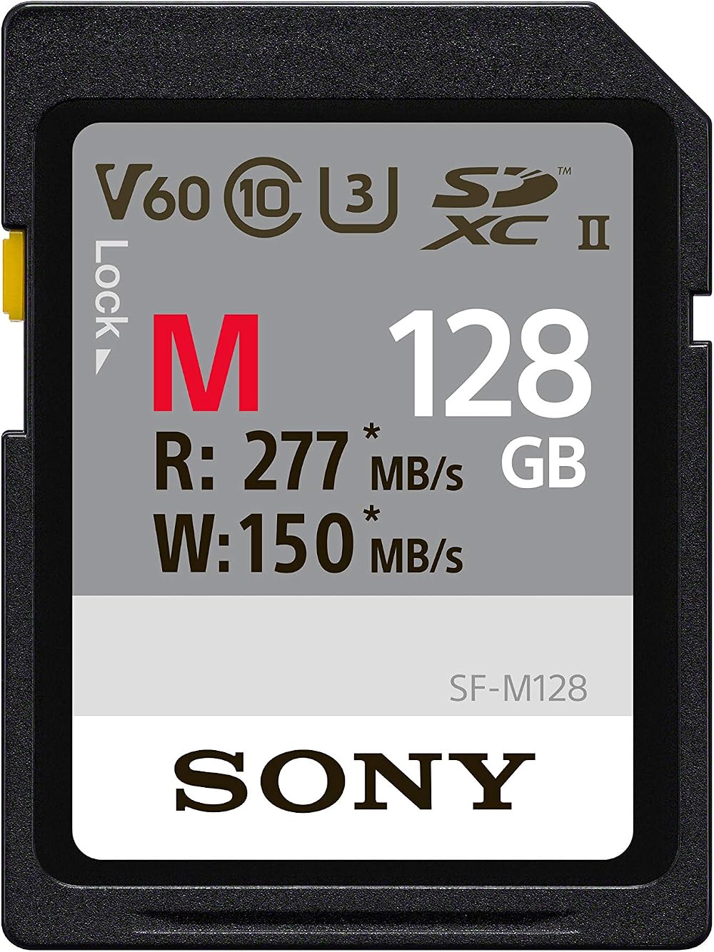Sony 128GB SF-M Series UHS-II SD Card V60 U3 - 277MB/s Read SF-M128