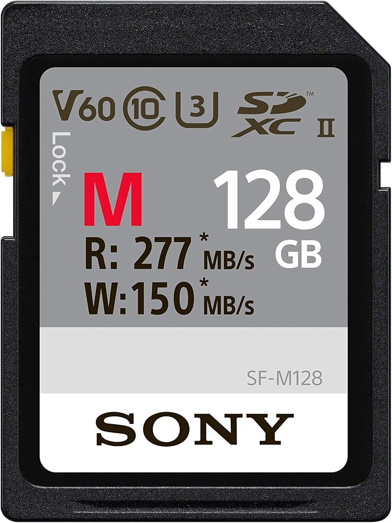 Sony 128GB SF-M Series UHS-II SD Card V60 U3 - 277MB/s Read SF-M128