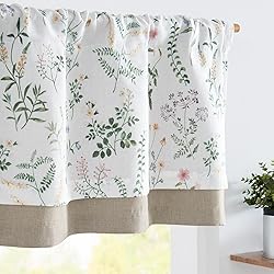 jinchan Linen Valance Curtain for Windows Farmhouse