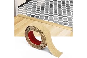 Greymond Floor Transition Strip - Self-Adhesive PVC Trim for Carpet to Flooring, Threshold Gap Cover (10ft x 1.97in, Yellow Oak)
