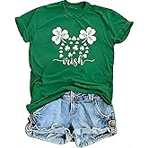 St Patricks Day Shirt Women Lucky Irish Shamrock Tshirt Green Saint Pattys Day Clover Graphic Tee Tops