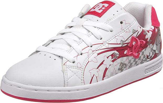 pink and white dc shoes