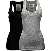 Zenana Women's Plain Solid Color Ribbed Racerback Tank Top Shirt Plus Sizes