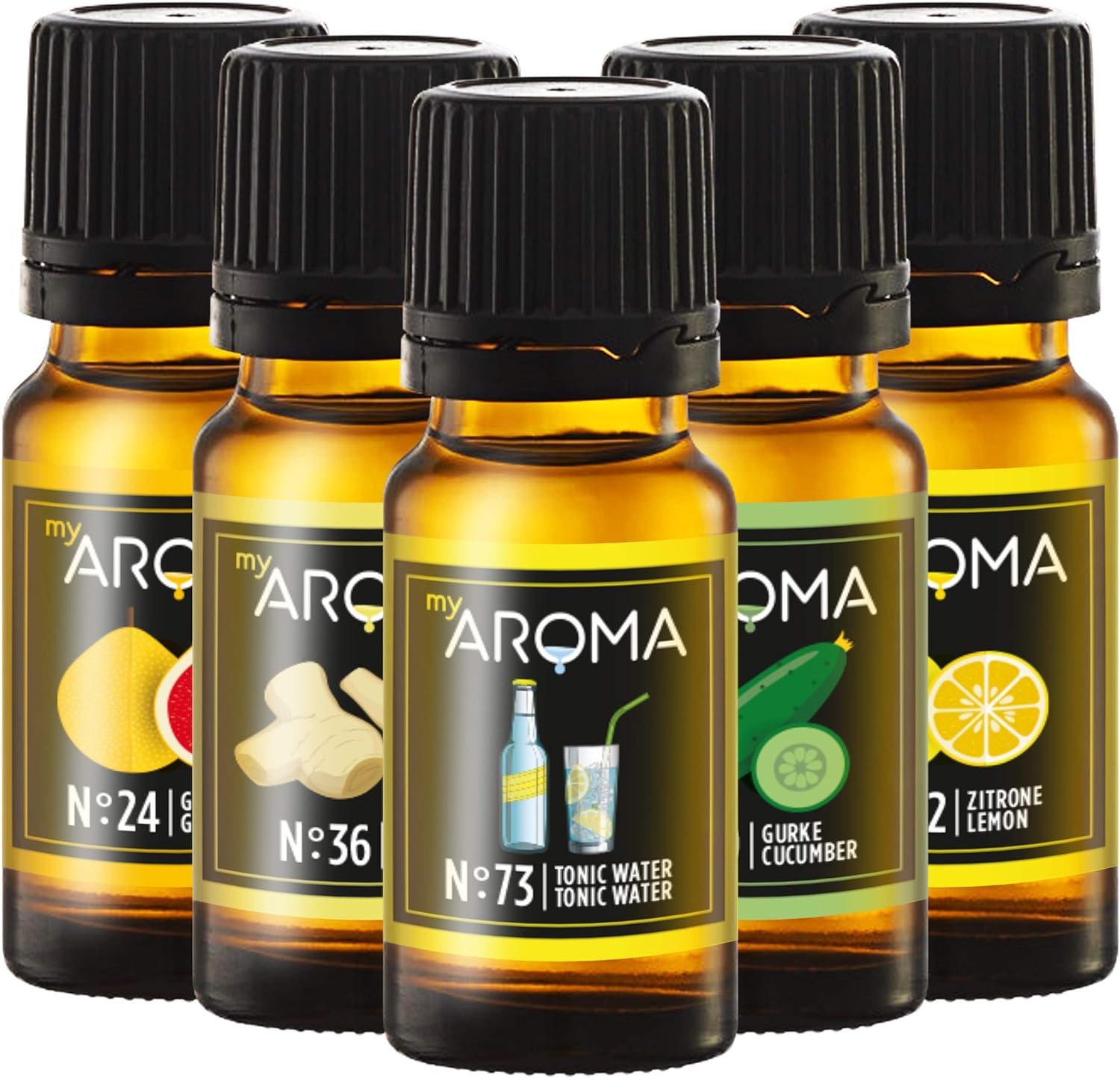 Myaroma Set Le Gin Est A La Mode Arome Naturel Pur Pour L Auto Melange 5x 10ml Sans Sucre Sans Edulcorant Amazon Fr Epicerie