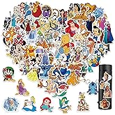 100 Pcs Cartoon Disney Stickers for Water Bottle, Helmet, Laptop, Phone, Princess Decals Gifts, Party Favors, Cartoon Movie Characters Sticker Decorations for Kids Teens Boy (Dsn)