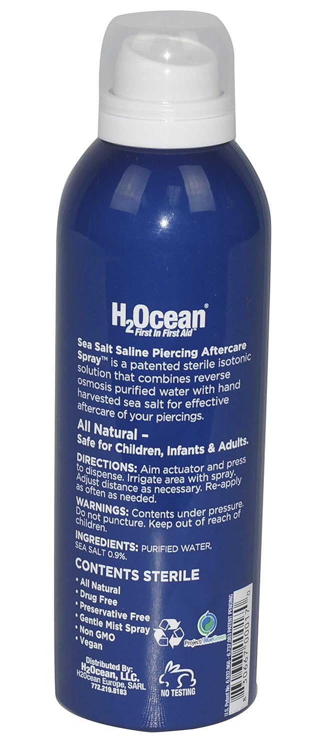 H2ocean Sea Salt Body Piercing Aftercare Spray 6 Fl Oz