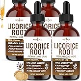 NEW AGE Licorice Root Tincture - Digestive, Lung & Skin Support - Licorice Root Extract Liquid Drops - Vegan, Sugar & Alcohol-Free Supplement - 8 fl oz
