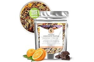 Nelson's Tea Orange Chocolate Tea Loose Leaf - Caffeine-Free, Cut & Sifted Truffle Tea with Green Rooibos, Red Rooibos and Orange Peel (Sample 0.5 Oz)