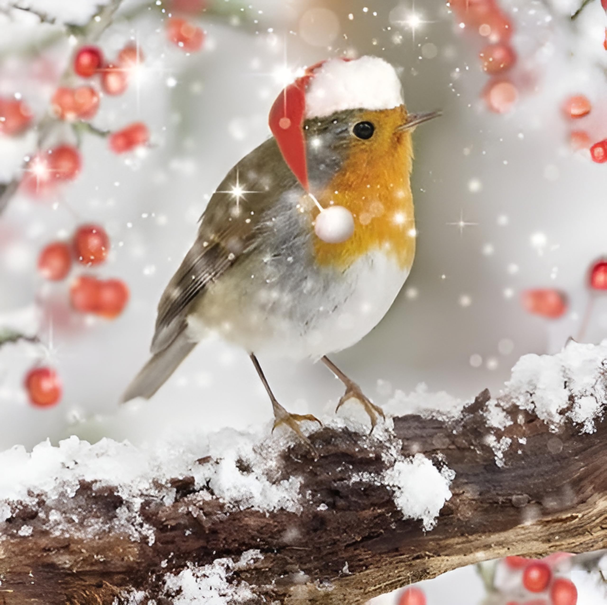 GBCC Charity Christmas Cards Pack of 10 - Festive Robin in the Snow - Premium Greeting Cards Multipack with Envelopes - Supporting UK Charities
