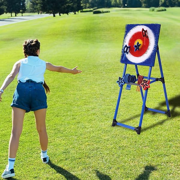 STIATU AXE THROWING BRISTLE TARGET WITH 8 THROWING AXES SET,AXE THROWING GAME FOR BACKYARD, INDOOR &OUTDOOR,YARD GAMES,CARNIVAL GAMES