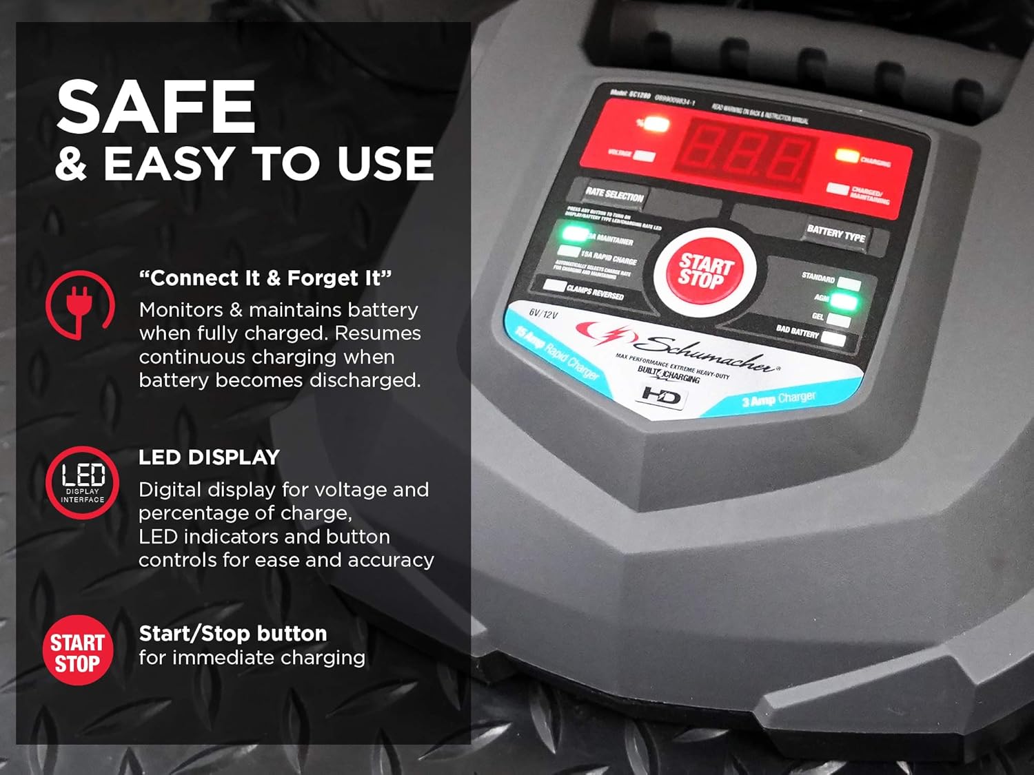 Schumacher SC1280 6/12V Rapid Battery Charger and 15A Maintainer: Automotive