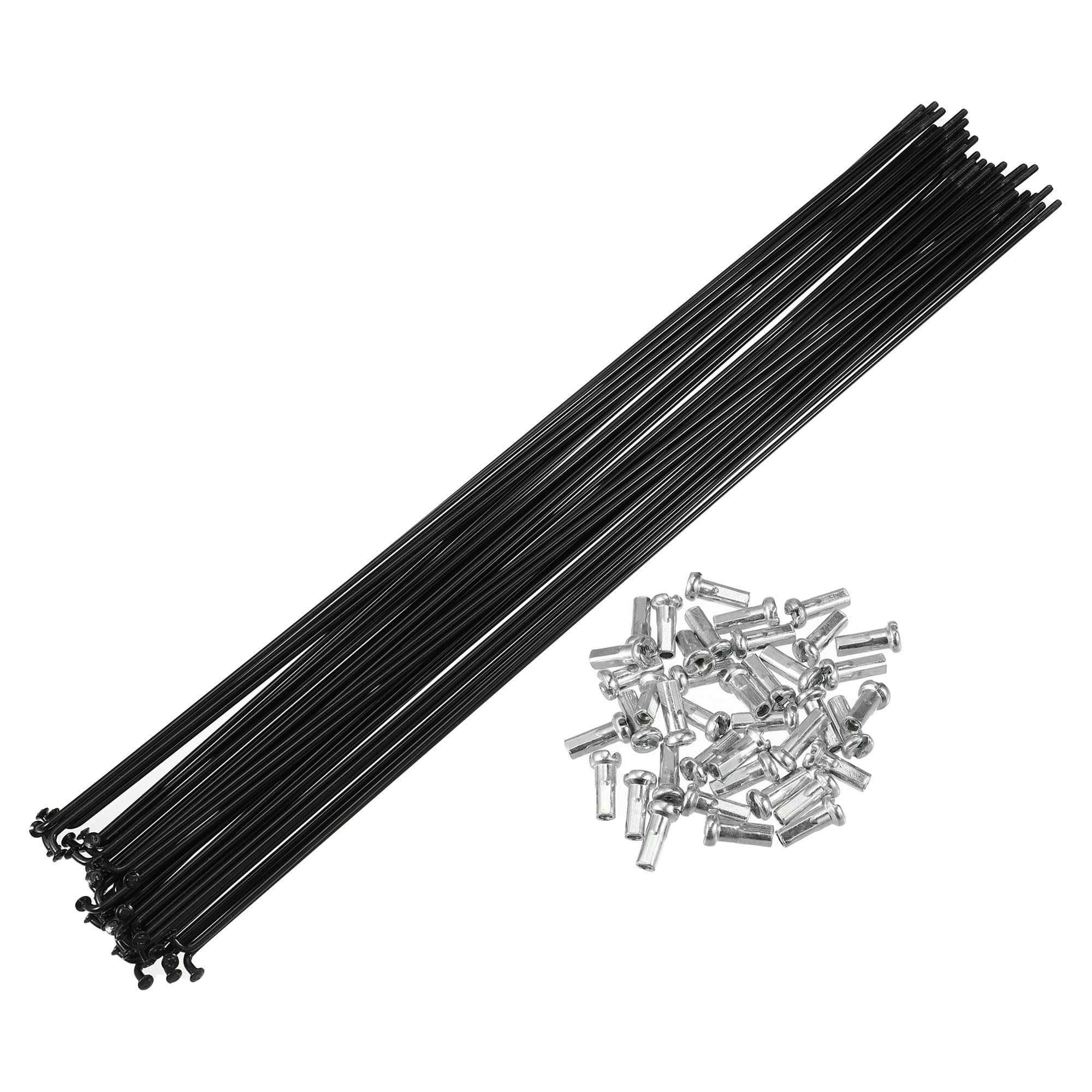 X AUTOHAUX 40 Pcs Bicycle Steel Spokes 14G Bike Spoke 300mm Length with Nipples