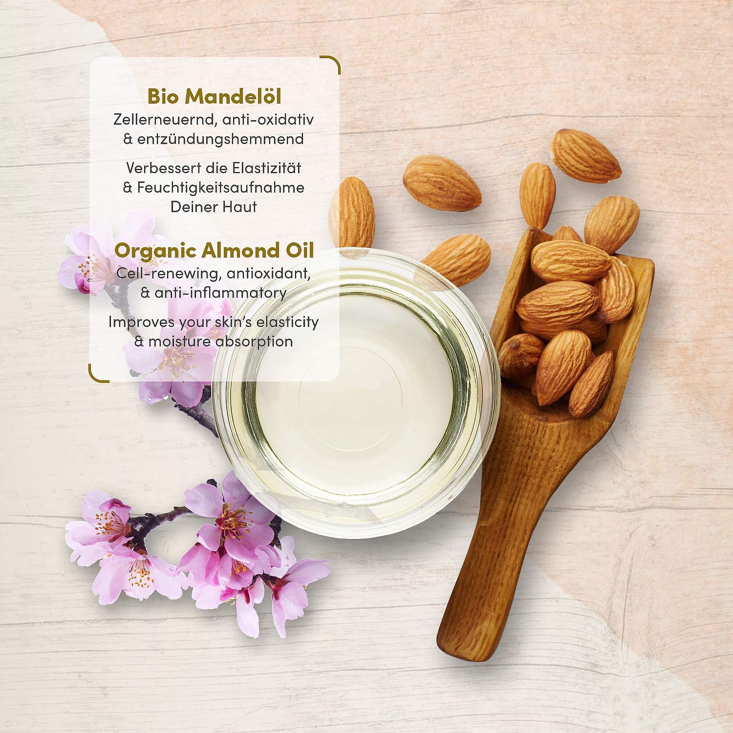 Satin Naturel Organic Almond Oil 100ml, Cold-Pressed Vegan Skincare Rich in Vitamins - Image 3