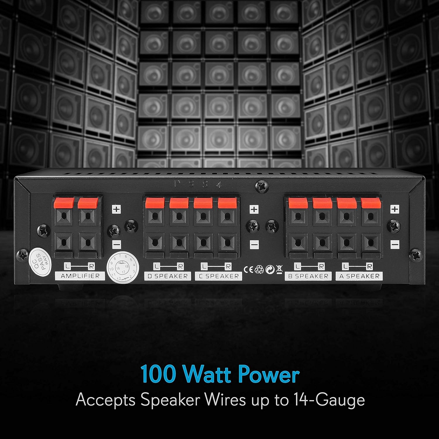 Premium New and Improved 4 Zone Channel Speaker Switch Selector Switch Box Hub Distribution Box for Multi Channel High Powered Stereo Amplifier A/B/C/D Switches | 4 Pairs Of speakers - Pyle (PSS4), Black: Home Audio & Theater