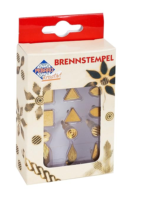 Pebaro 20300 - Brennstempel, Formen und Symbole, 12-teilig