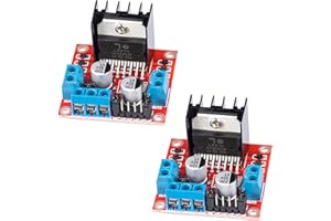 JTAREA L298N Motor Driver Dual H Bridge Chip Controller Board Module DC Stepper for Arduino Smart Car Power UNO MEGA R3 Mega2560 (Pack of 2pcs)