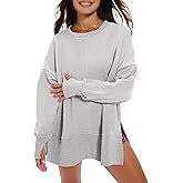 Gacaky Womens Oversized Sweatshirts Crewneck Long Sleeve Hoodies 2025 Fall Fashion Y2k Pullover Tops Clothes with Thumbhole