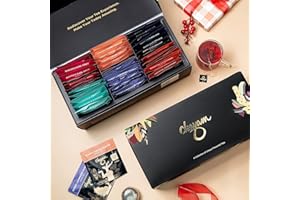 Chayam Assorted Tea Gift Box | 6 Flavors, 48 Tea Bags Variety Box | Green Tea, Black Tea, Dessert Tea | Tea Collection Gift Set | Ideal Gift For Tea Lovers
