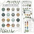 Hadley Designs Feelings Chart for Kids – 4 Pack Emotion Posters for Classroom & Home, Laminated Social Emotional Learning (SEL) & Behavior Management Tools, 11x17 Greenery Classroom Decor