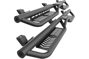 EYOUHZ Running Boards Compatible with 2018-2026 Jeep Wrangler JL JLU Unlimited 4 Doors, Two Stairs Design Side Steps Heavy-Duty Steel Nerf Bars Bolt-on Step Plates Rock Sliders Rail, Black