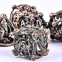 DND Metal Dice Set, UBEUCK 7PCS Gear Metal DND Dice