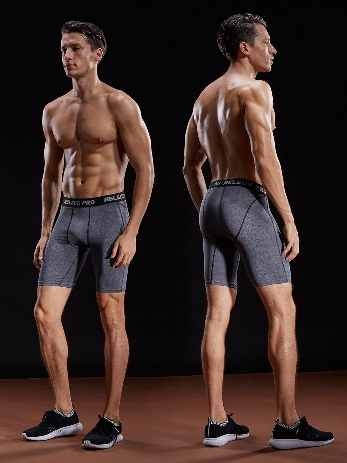 Neleus Men's 3 Pack Compression Short: Clothing
