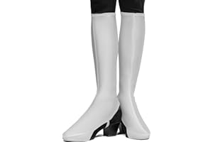 Skeleteen White Costume Boot Covers - Groovy Disco White Fabric 70s Hippie Fake Boots for Women and Girls Costumes
