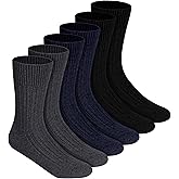 Shihanee 3 Pairs Wool Crew Socks for Men Moisture-wicking Warm Wool Socks for Winter Outdoor Sports Work Daily Wear