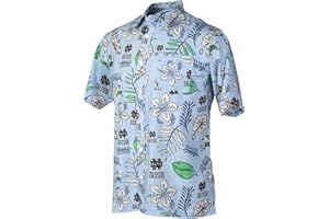 Wes and Willy Mens College Sports Fan Shirt Hawaiian-Vintage Floral Short Sleeve Button Down