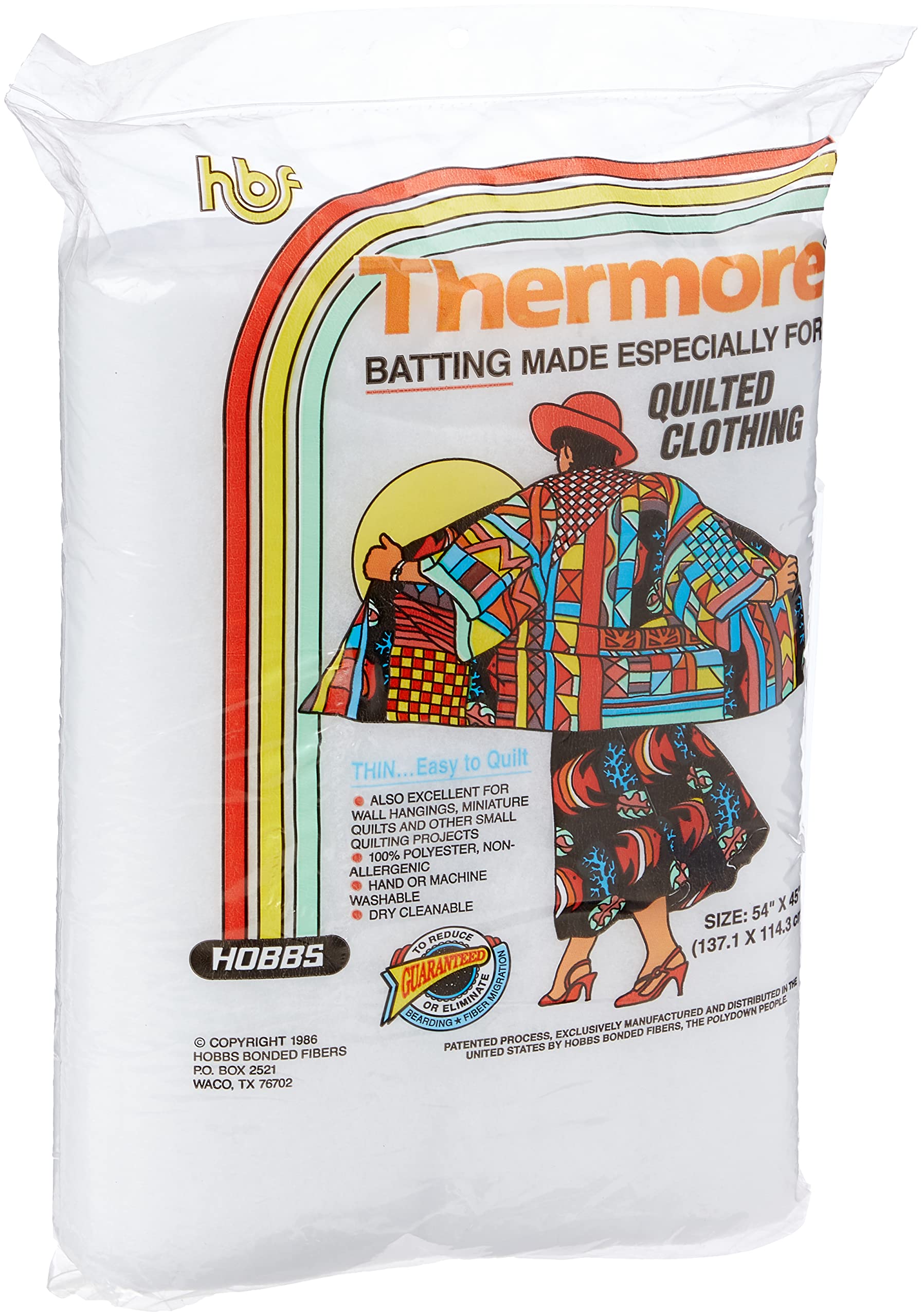 Hobbs Thermore Ultra-Thin: 54 x 45in (Clothing), Cotton Blend, White