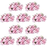 NUPTIO Flower Ball Arrangement Bouquet - 10 Pcs 14.2 inch Diameter Pink Fake Flowers Roses Balls for Centerpieces Tables - Artificial Rose Arrangements for Wedding Centerpiece Table Decorations
