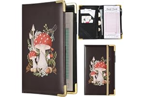 FRUOBEYLA Server Book for Waitress, Waitress Book Waiter Server Books for Waitress Waiter with Money Zipper Pocket Black Serving Book Guest Check Books for Servers