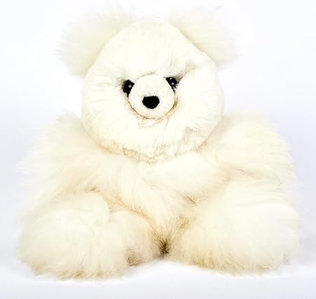 Amazon Raymis 100 ベビーアルパカファー ホワイトテディベア ぬいぐるみ 素敵で柔らかい 9 Inch ホワイト 1 ぬいぐるみ おもちゃ