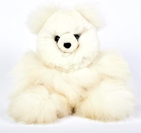 Amazon Raymis 100 ベビーアルパカファー ホワイトテディベア ぬいぐるみ 素敵で柔らかい 9 Inch ホワイト 1 ぬいぐるみ おもちゃ