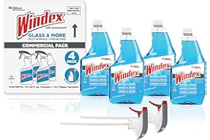 SC Johnson Professional Windex Original Glass Cleaner, Fresh Scent, 32 oz Spray Bottle, 4/Carton (327171)