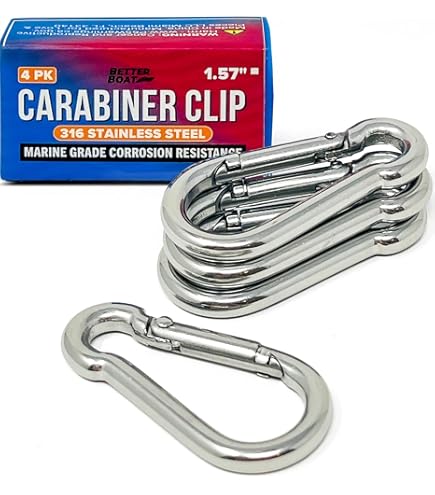 Stainless Steel 316 Spring Hook Carabiner 1/2" (12mm) Marine Grade Safety Clip O - Foto 2