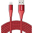 Anker Powerline+ II, USB A to Lightning Cable,MFi Certified for Flawless Compatibility with iPhone 11 Series SE/Xs/XR, and More(10FT,Red)