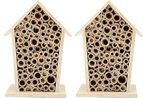 Chiwe Bee Hotel, House Provide a Bee Habitats Hemical‑Free and Using Logs and Reed Materials for Outdoor Parks for Gardens